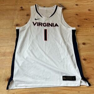 Nike Virginia Cavaliers #1 NCAA Basketball Jersey White Mens Size Large New